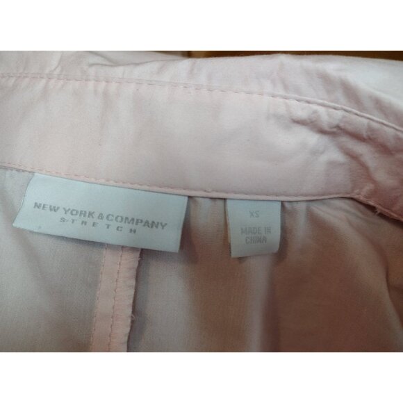 New York & Company Short Pink Sleeve Button Up Blouse X-Small - Picture 4 of 4